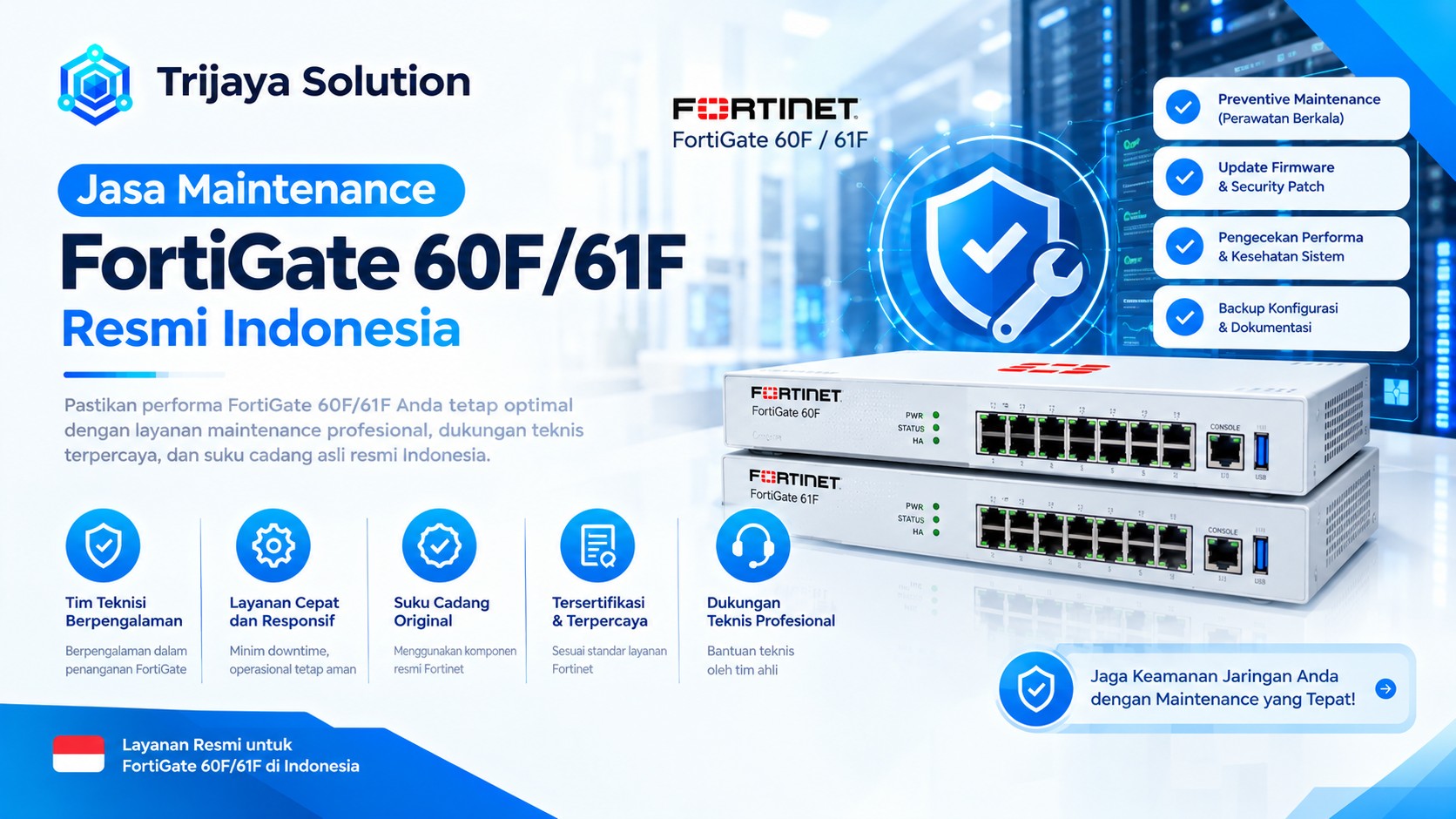 Jasa Maintenance FortiGate 60F/61F Resmi Indonesia