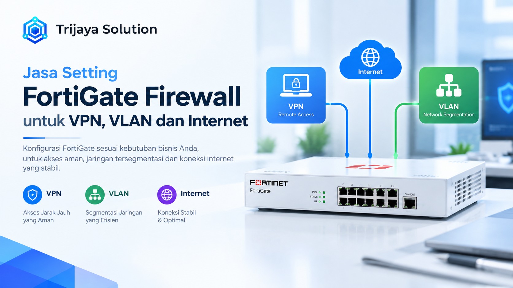 Jasa Setting FortiGate Firewall untuk VPN, VLAN dan Internet