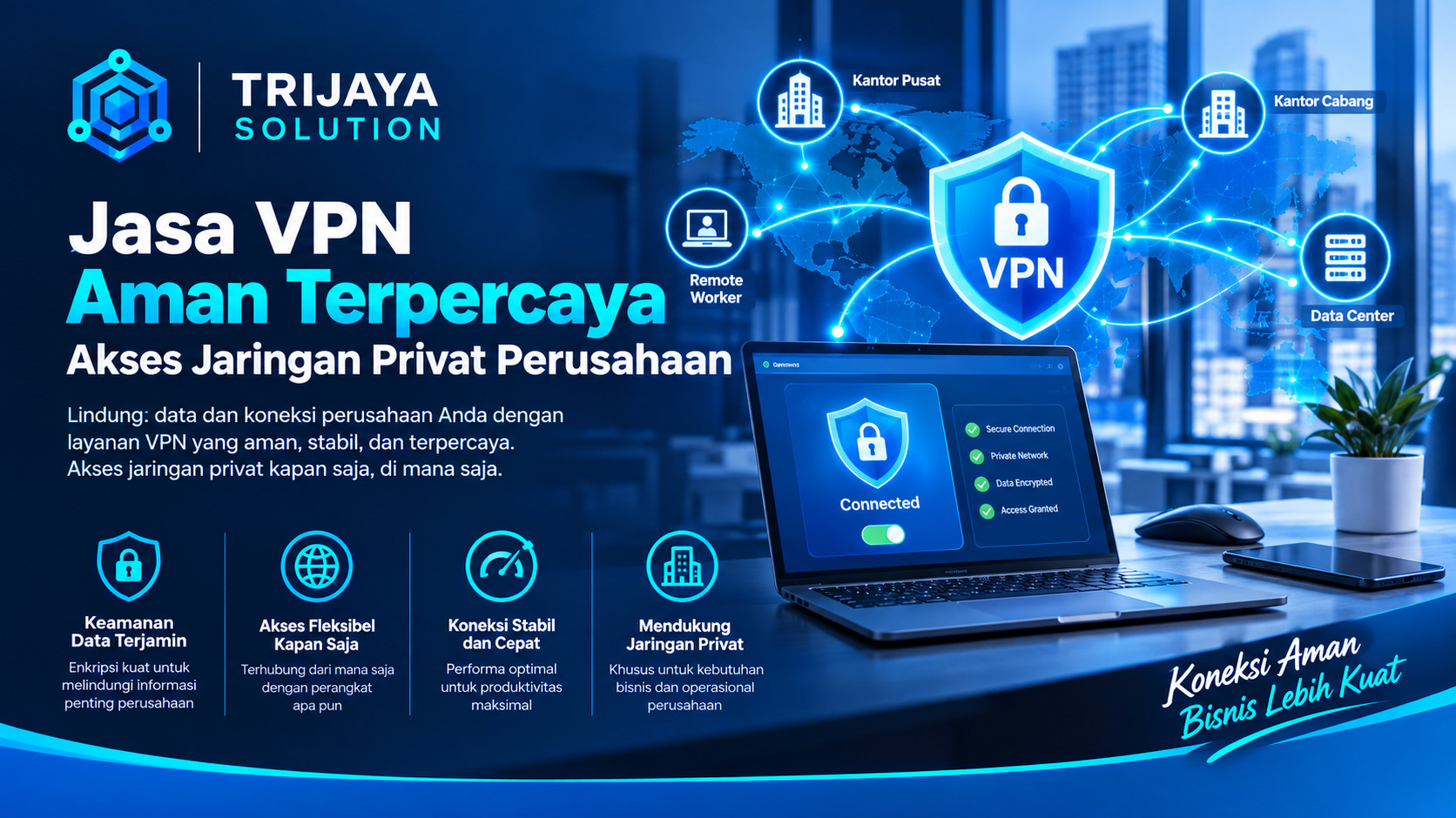 Jasa VPN Aman Terpercaya Akses Jaringan Privat Perusahaan